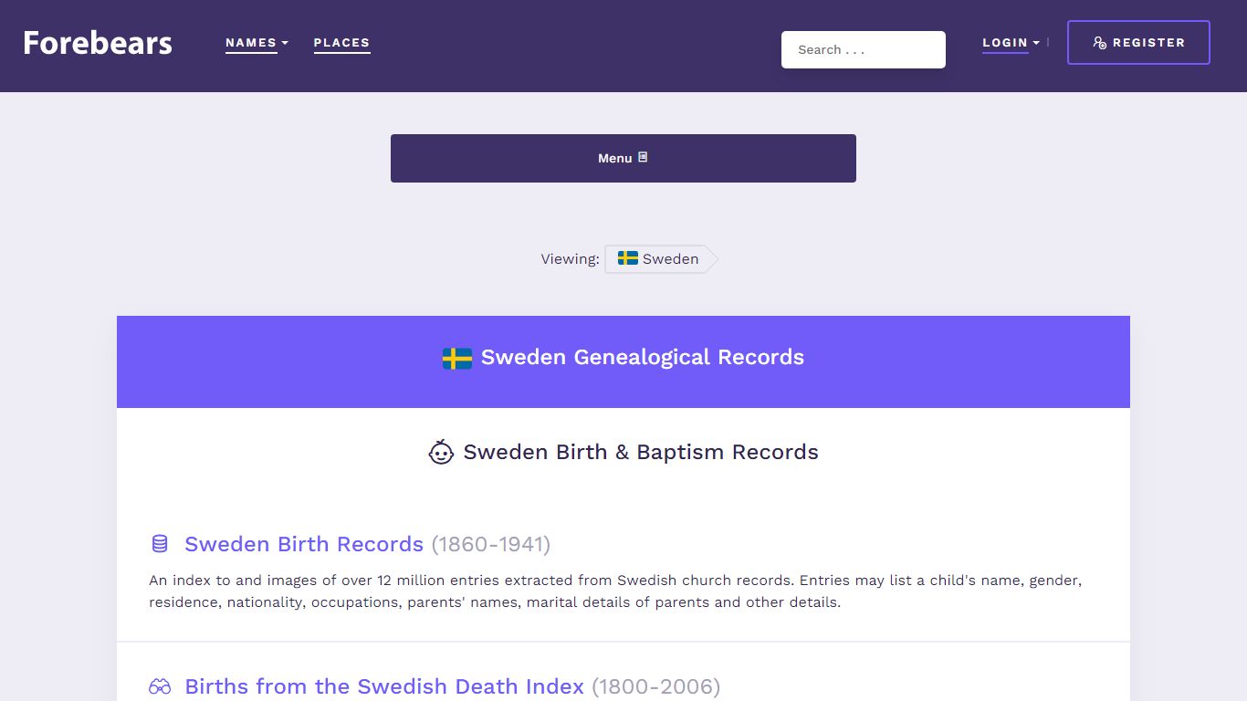 Sweden Genealogy Resources & Vital Records - Forebears